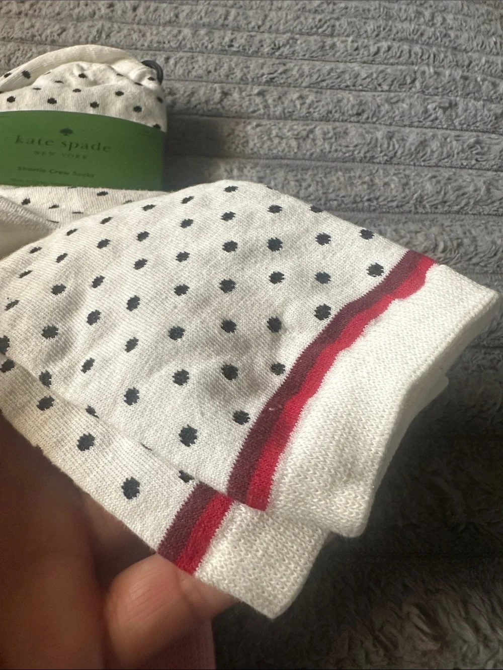 Kate Spade Mixed Pattern Crew Socks 3 pack New